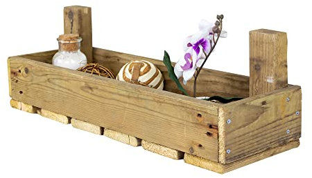 Truhenking Alte 1/8 stabile Blumensteige 50x12,5x16cm Holzkiste Obstkiste Garten Deko Balkon