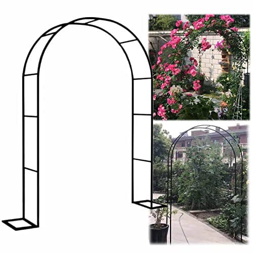 Garden Arbor Arch Steel Frame Weather Resistant Metal Archway For Climbing Plants, Free Standing Trellis Pergola 1.2M 1.4M 1.6M 1.8M 2M 2.4M 2.8M 3.5M Wide Garden Arch (Size : 180x220x40CM)