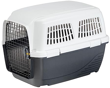 Ferplast Transportín Perro CLIPPER 4, IATA, Transportín para Perros Medianos max 20 Kg, Transportín Rígido, Viaje Mascotas Coche Avión Tren, 71 x 50 x h 51 cm, Puerta de Acero, Cierre Seguro