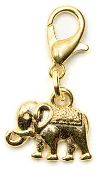 Miniblings Elefant Charm Anhänger Indien Afrika Zootier Safari Big Five gold - Handmade Modeschmuck I Kettenanhänger vergoldet Bettelanhänger Bettelarmband Anhänger für Armband