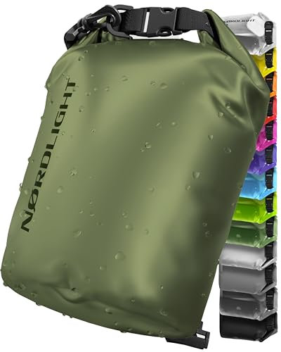 Nordlight Dry Bag 30L Wasserdichter Beutel - (Olivgrün) Wasserdichter Packsack Mit Roll Top Verschluss Und Schultergurt | Schwimmen, Baden, Strand, Kanu, Stand Up Paddling, Tauchen