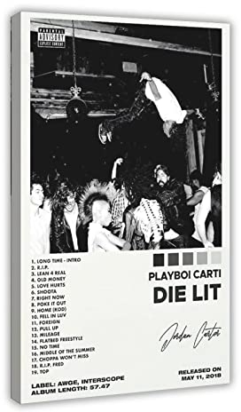 American Rapper Jordan Terrell Carter Playboi Carti Die Lit Album Cover Leinwand Poster Schlafzimmer Dekor Sport Landschaft Büro Zimmer Dekor Geschenk Rahmen-Stil 20 x 30 cm