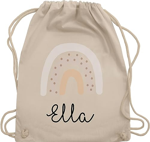 Turnbeutel Rucksack - Schöner Regenbogen Rainbow - Unisize - Naturweiß - name beutel kindergarten personalisierte juterucksack lila schule sportbeutel und stoffbeutel schulbeutel mädchen kita
