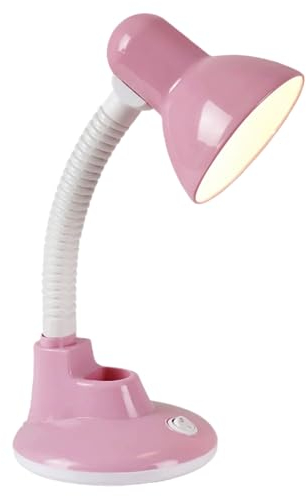 BEL AIR HOME - Lampada da Scrivania Flexo BABY | Design Elegante e Moderno | Ideale per Studio e Lavoro | Interruttore Facile da Usare | Compatibile con Lampadina 1xE27, Metallo (ROSA)