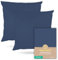 Terra Beds Kissenbezug 80x80 Baumwolle Jersey 160 g/m² - Kopfkissenbezug 80x80 2er-Set mit Reißverschluss, dehnbarem gestricktem Stoff, atmungsaktiv - (Dunkelblau)