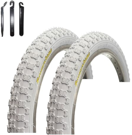 2 x Roverstone 20 Fahrradreifen Fahrradmantel Weiß 54-406 (20 x 2,125) inkl. Reifenheber