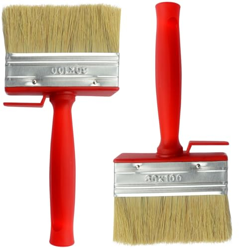 Roellgs 2pcs 100mm Fence Brush Paint Floor Brush Wood Block Brush, Suitable for all kinds of painting jobs
