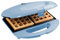 Bestron Gaufrier pour gaufres de Bruxelles, Gaufrier avec revêtement anti-adhésif, Design rétro, 700 Watts, Couleur: Bleu