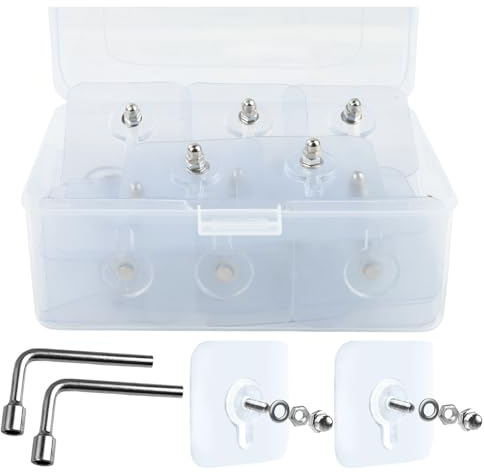 LELE LIFE 40 tornillos sin costuras para montaje en pared, ganchos adhesivos transparentes resistentes, colgador pared, ganchos de pared adhesivos para colgar cuadros sin clavos, sin agujeros