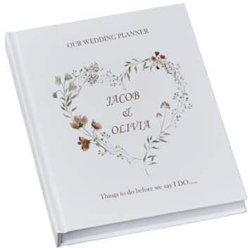 Personalised Wedding Planner Organiser Book Engagement Gift With Watercolour Heart A5