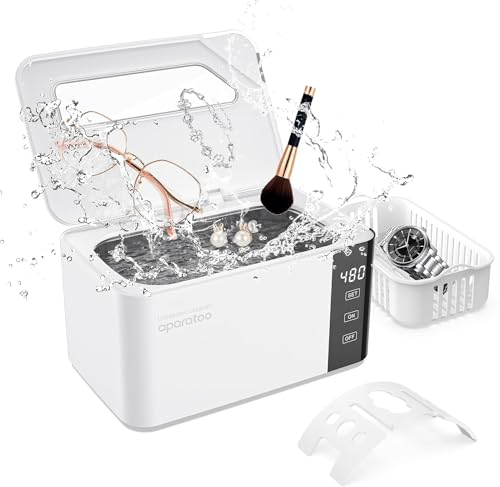 Ultraschallreiniger Schallreiniger für Brillen,50W Brillenreinigungsgerät Ultrasonic Cleaner mit 5 Modi 47kHz Ultraschallreinigungsgerät Brille 600ml Ultraschallbad Ultraschallgerät für Brillen, Uhren