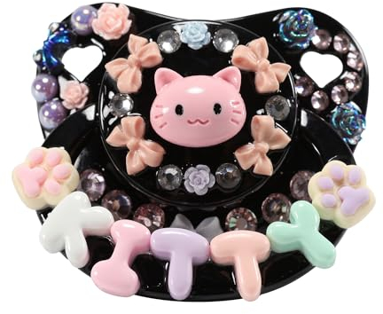 CutiePlusU Adult Sized Schnuller für Erwachsene-große Shield DIY Handmade - Kitten Schwarz