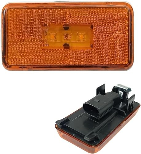 2 x LED Seitenmarkierungsleuchten Positionleuchten LKW Steckdose Orange Galben Reflektor Links Rechts für Scania P/G/R/T, VOLVO FH II,FH III,FM II,FM III,E4
