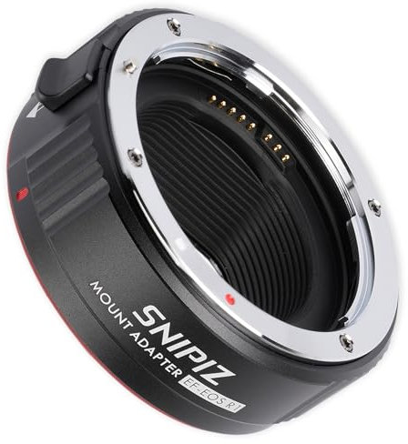 SNIPIZ Lens Mount Adapter EF-EOS R Auto-Focus Lens Converter Compatible with Canon EF/EF-S Lens for Canon R Mount Camera EOS R, RP, R3, R5, R6, R6II, R7, R8, R10, R50, R100