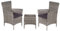HEFZGDB Set da Bistrot 3 pz in Polyrattan Grigio Sedie da giardino Tavolo da giardino con sedie Arredo giardino Adatto per patio, bordo piscina, giardino.