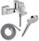 Hansgrohe Pack mitigeur Bain Douche mécanique Vernis Shape C2 + Flexible Metaflex + Pommeau Vernis Blend 100 EcoSmart 2jets chromé
