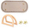 BLPRKOT 4 Stück Taschenboden zum Häkeln Leder, Oval Tasche Taschenboden, Mit magnetverschluss tasche, Taschengriffe Holz D-Form Handtasche Tragegriff Handtasche