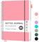 RETTACY Notizbuch B5 Gepunktetes, Bullet Dot Journal, Leichtgewicht Collegeblock, 70 Blatt / 140 Seiten Zum Schreiben, 100gsm, PVC Rinbuch, für Frauen Männer Arbeit Büro, 19.3x 25.4cm - Rosa