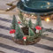 Lights4fun 14cm Kerzenkranz mit Pilzen Weihnachtskranz Weihnachtsdeko Tischdeko Herbst Tischdeko Weihnachten Adventskranz