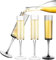 FOOLS ALIBAI Lot de 4 flûtes à champagne incassables en polycarbonate incassables pour mariage, fête, bar - 165 ml