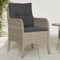 Outdoor Sofa Stühle mit Kissen Bequeme Terrasse Sitzgruppe mit gepolsterten Gartenmöbeln für Terrasse 2 Stück Hellgrau Poly Rattan Outdoor Stühle