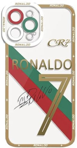 EZB Cristiano Ronaldo Themed iPhone Clear Phone Case | Flexible Shock Absorbant Cool Phone Cover | Ronaldo Portugal Case (iPhone 14 Pro Max)