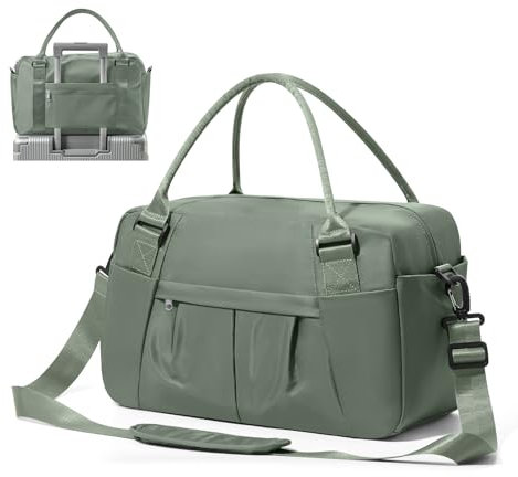 Reisetasche Damen Sporttasche 40x20x25 Ryanair Handgepäck Tasche Weekender Bag Schwimmtasche Wasserdicht Travel Duffle Bag Fitnesstasche Trainingstasche für Reise Gym,B03-Armeegrün