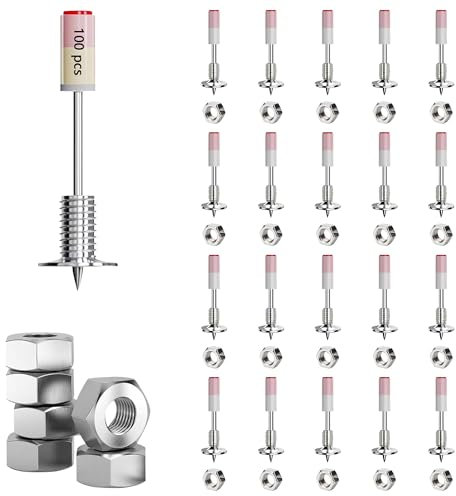 Nägel für Nagelpistole mit Nüssen: 100 Stück 7.3 mm Runde Nägel für Mini Druckluft Nagelpistole für Decken Wände Stahl Betonwände