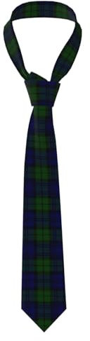 HYUNDP Black Watch Tartan Plaid, Herren-Krawatten, schmale Krawatte aus Polyester für Hochzeitsfeiern