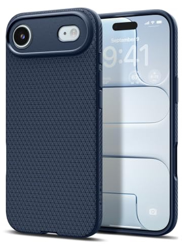 Spigen iPhone Air Hülle [rutschfest] [DURCHDACHTE Details] Liquid Air Case TPU mit Truss-Design, Militärgeprüfter Schutz, Sound Tunnel Technologie Handyhülle –Navy Blue