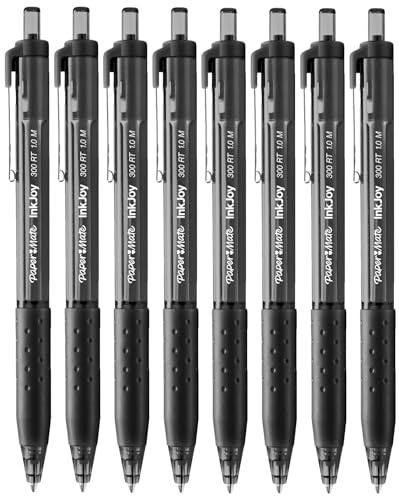 Paper Mate InkJoy 300RT Retractable Ballpoint Pens | Medium Point | Black Ink | 8 Pack | Ultra Smooth Ink