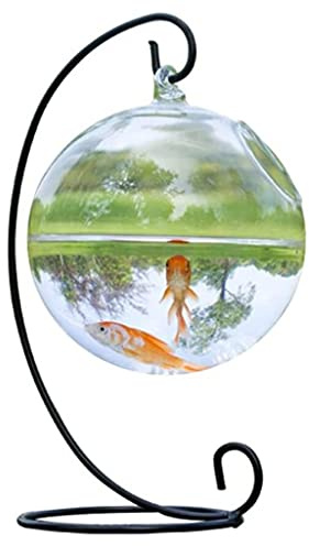 Kleine Tischglas-Fischschale für kreative Vasen, hängende Kugel, Glas, platzsparend, Fischvase, Aquarium für Heimdekoration, konventionelle Hängeschale
