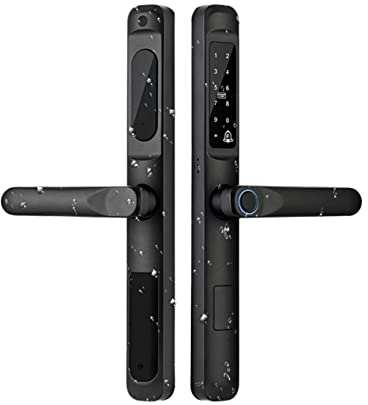 JOJIDE Tuya App Smart Door Lock, Tuya App Impermeabile Smart Door Lock Alluminio Scorrevole Biometrica Serratura per porta impronta digitale Keyless Glass Lock (No B)
