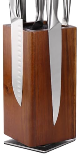 Bloc de couteaux magnétique, support rotatif en bois pour chefs professionnels avec fonction de rangement double face, organisateur d'ustensiles pour la maison, la cuisine, le club, la salle à manger
