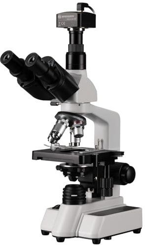Bresser Trino Mikroskop 40-1000x mit MikroCam SF Full HD Kamera, dimmbare LED-Beleuchtung, ideal für Schule und Beruf