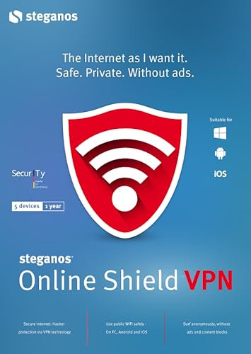 Steganos Online Shield VPN - The internet as I want it. Safe. Private. Ad-Free -Windows 10, 8 or 7 (32 & 64 Bit) [Download]