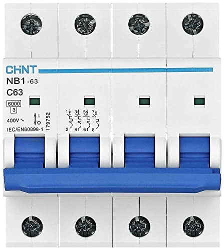 Chint NB1-63C4P32 Serie Miniatur-Sicherungsschalter, 32 A, 4-polig, C-Curve, 6 kA