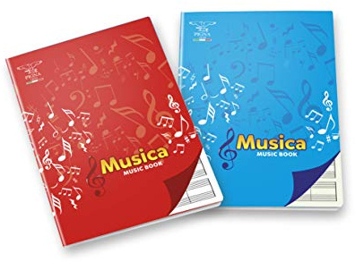Pigna 0408197IN Maxi Musik anteckningsbok, 16 ark