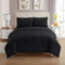 Sweet Home Collection 7-teiliges Bettdecken-Set, einfarbig, für alle Jahreszeiten, weiche Daunen-Alternative und luxuriöse Mikrofaser-Bettlaken, Schwarz, Queen-Size-Bett