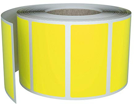 Royal Greeen Rouleau d'Étiquettes Rectangulaire Couleur Autocollant - 40mm x 19mm-Jaune
