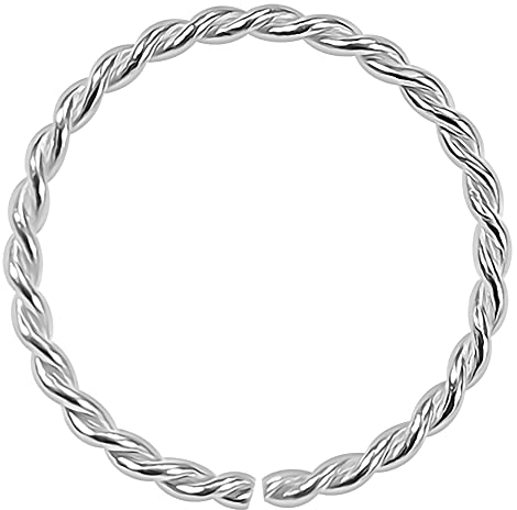 925 Sterling Silber Nasenpiercing Nasenring Septum 20 Gauge - 8MM Durchmesser nahtloser offener Twister Hoop Nasenring Nase Piercing Frauen Männer