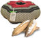 livasia Meditationskissen Stern groß - Ø 40x20cm - Yogakissen mit Kapok, Pouf, Bodenkissen sternförmig Yoga Zen Meditation, Zafukissen Garten Balkon, Sitzkissen handgefertigt (Schwarz/Rot)