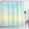ABAKUHAUS Baby blau Duschvorhang, Abstrakte Moderne Ombre, Stoffliches Gewebe Badezimmerdekorationsset mit Haken, 175 x 240 cm, Baby blau