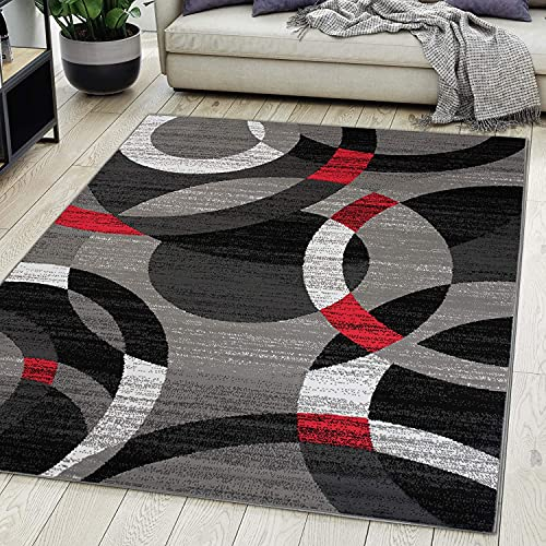 Carpeto Rugs Teppich Wohnzimmer Kurzflor Grau Modern Geometrisch Muster Öko-Tex 160 x 230 cm