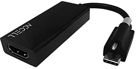 Accell USB-C auf HDMI 2.0 Adapter mit Ankerschraube für sichere Verbindung und CEC-fähig (U187B-006B-23)