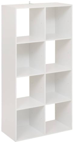 5 five simply smart 5five – Mix N Modul Weißes modulares Regalsystem, 8 Fächer, 67 x 32 x 134 cm – Aufbewahrung für Schlafzimmer, Wohnzimmer, Bibliothek