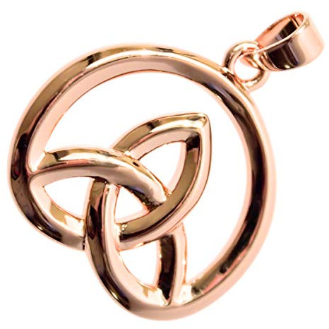 GWG Jewellery 18K Rose Gold Coated Celtic Trinity Knot in Circle Pendant Necklace in Gift Box for Women