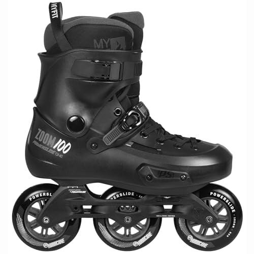 Powerslide Inline Skate Zoom Pro Black 100, für Urban und Fitness, für Damen und Herren
