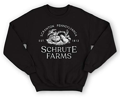 Sanfran Clothing Schrute Farms Bed & Breakfast Funny The Office US Dwight Michael Scott Jumper Sweater Extra Large/Black