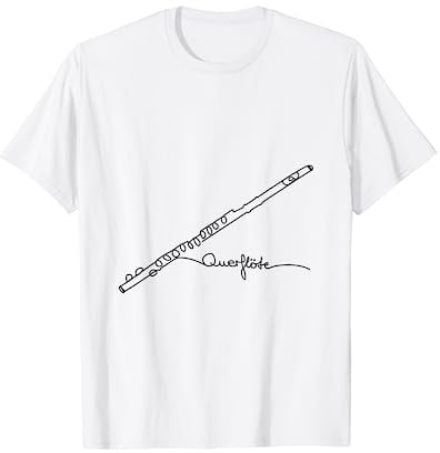 Querflöte One-Line Musiker Design Blas-Orchester Flötisten T-Shirt